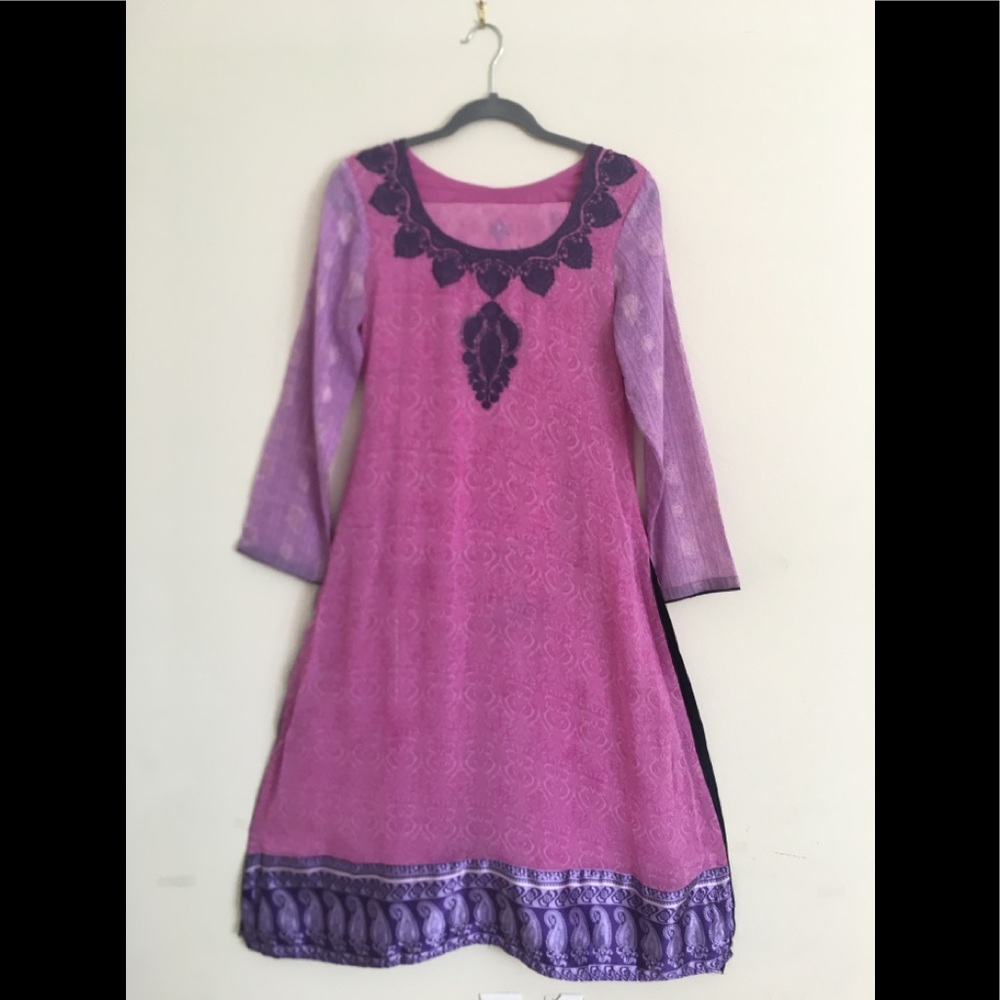 Pakistani Indian three piece chiffon dress